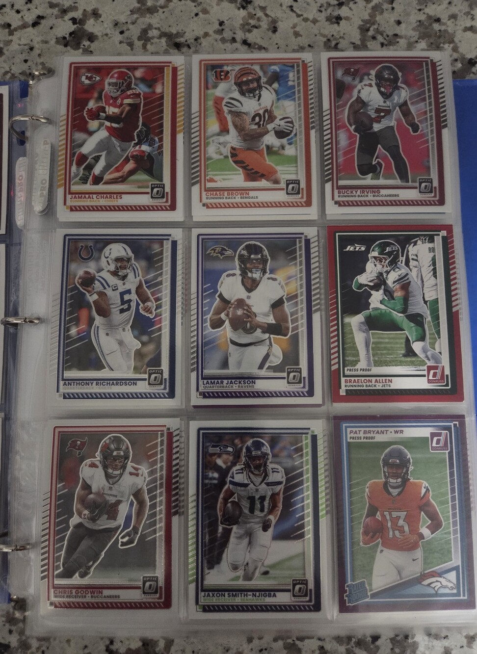Football Card Binder - 2025 Panini Optic, NFL, Sports Cards, Trading Cards